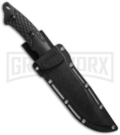 Schrade Full Tang Black TPE Fixed Blade Knife - Black Plain -Best Knife Shop schrade schf30 sheath large