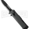 Schrade SCHOTF8BS Viper OTF Black Aluminum Assisted Knife - Black Serr -Best Knife Shop schrade schotf8bs cm large