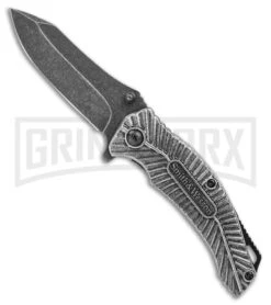 Smith & Wesson Mongoose Aluminum Liner Lock Knife - Black Stonewash Plain