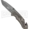 Smith & Wesson M&P Off Road Rescue Gray Tanto Liner Lock Knife - Gray Plain -Best Knife Shop smith and wesson mp rescue ll tanto gray alum gray GX 31288 jr large