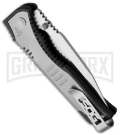 SOG Knives Flashback Silver Spring Assisted Knife - Tanto Satin Plain -Best Knife Shop sog flashback sat003 cp side large