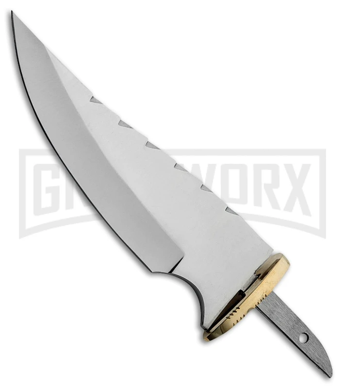 Tallen 9" Ridge Back Clip Point Fixed Blade Knife Blank W/ Sheath - Satin Plain 3 Tallen 9" Ridge Back Clip Point Fixed Blade Knife Blank W/ Sheath - Satin Plain