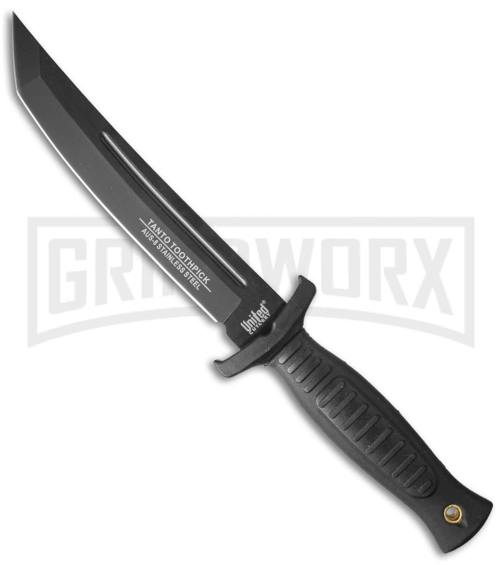 United Cutlery Black Combat Commander Tanto Knife - Black Plain 3 United Cutlery Black Combat Commander Tanto Knife - Black Plain